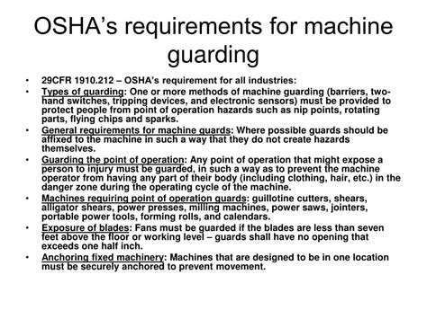 osha milling machine safety standards